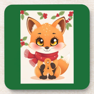 Weihnachtsfuchs-Dekoration Getränkeuntersetzer