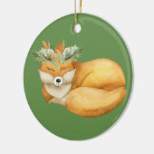 Weihnachtsfuchs Keramik Ornament (Links)