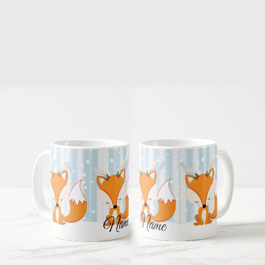 Weihnachtsfuchs mit Rengeweih Kaffeetasse