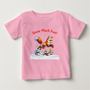 Weihnachtsfuchs Schnee Viel Spaß Winterurlaub Baby T-shirt