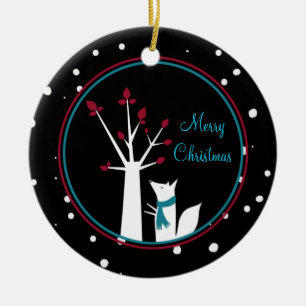 Weihnachtsfuchs und -baum von unserem Haus zu dein Keramik Ornament