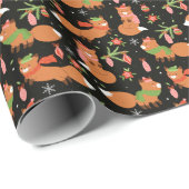 Weihnachtsfüchse Geschenkpapier (Rolleneckpunkt)