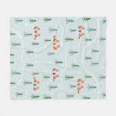 Weihnachtsfüchse im Schneewald mit Geschenken Fleecedecke (Vorderseite (Horizontal))