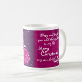Weihnachtsfunkel bauble pink/lila Ehefrau Tasse (VorderseiteRechts)