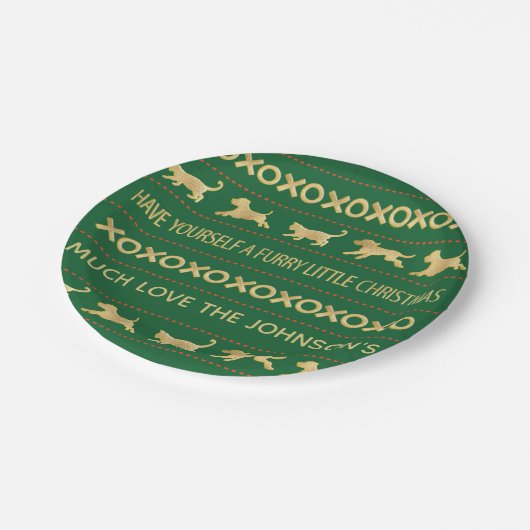 Weihnachtsfurcht Kleine Weihnachten Pappteller (Schrägansicht)