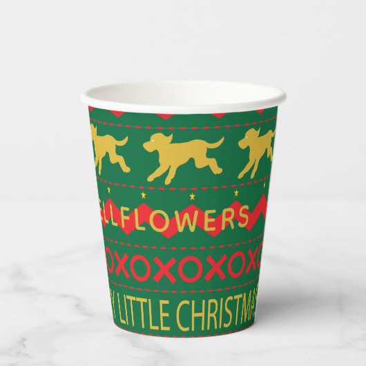 Weihnachtsfurry Kleine Hunde Pappbecher (Rückseite)