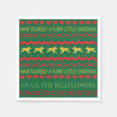 Weihnachtsfurry Kleine Hunde Serviette (Vorderseite)