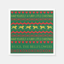 Weihnachtsfurry Kleine Hunde Serviette