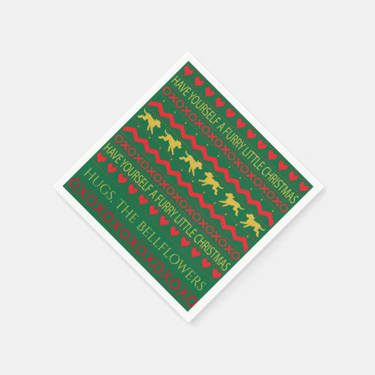 Weihnachtsfurry Kleine Hunde Serviette (Ecke)