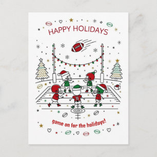 Weihnachtsfußball Ball Santa Hut Grußkarten Feiertagspostkarte