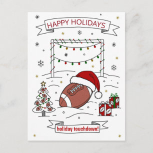 Weihnachtsfußball Ball Santa Hut Grußkarten Feiertagspostkarte