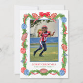 Weihnachtsfussball-Foto Feiertagskarte (Vorderseite)