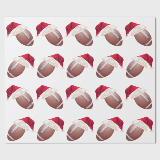 Weihnachtsfußball Funny Santa Holiday Wrapping Pa Geschenkpapier (Flach)