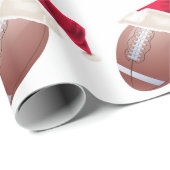 Weihnachtsfußball Funny Santa Holiday Wrapping Pa Geschenkpapier (Rolleneckpunkt)