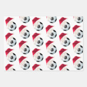 Weihnachtsfußball Fußballsport Weihnachtsfest Set Geschenkpapier Set (Vorderseite 3)