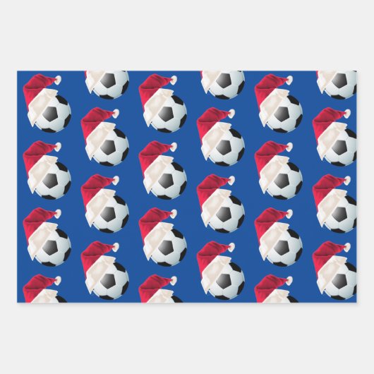 Weihnachtsfußball Fußballsport Weihnachtsfest Set Geschenkpapier Set (Vorderseite 3)