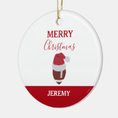 Weihnachtsfußball Gridiron Ball Individuelle Name Keramik Ornament (Links)