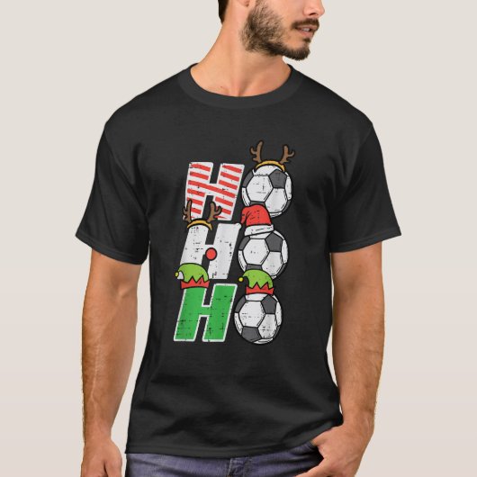 Weihnachtsfußball Ho Ho Soccer Xmas Sport Männer T-Shirt (Vorderseite)