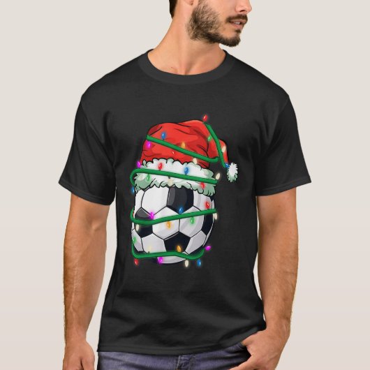 Weihnachtsfußball in Weihnachtsmannmütze im Weihna T-Shirt (Vorderseite)