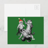 Weihnachtsfußball Katzen spielen Feiertagspostkarte (Vorne/Hinten)