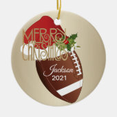 Weihnachtsfußball Keramik Ornament (Vorne)