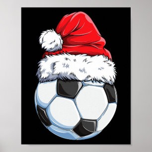 Weihnachtsfußball Ll Santa Hut Lustige Sport Xmas  Poster