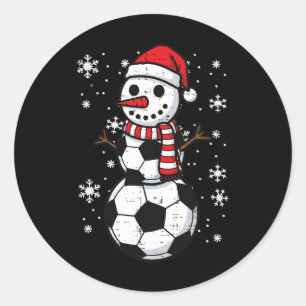 Weihnachtsfußball Ll Schneemann Xmas Fußll Jungen  Runder Aufkleber