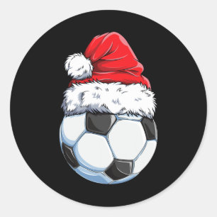 Weihnachtsfußball Ll Weihnachtsmannmütze Lustiger  Runder Aufkleber