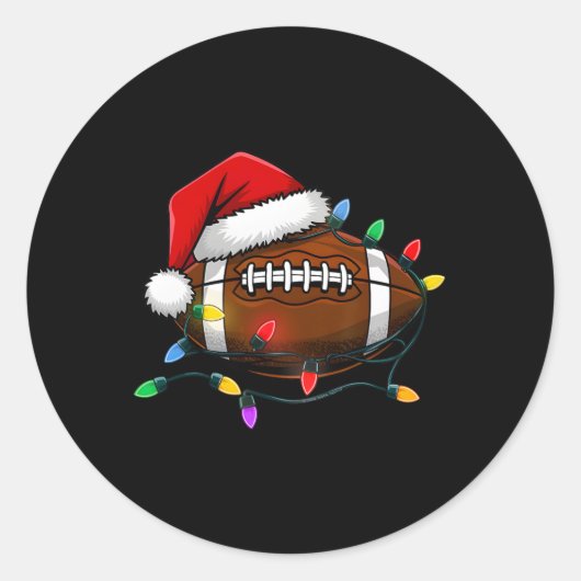 Weihnachtsfußball mit Weihnachtsmannmütze Weihnach Runder Aufkleber (Vorderseite)
