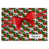 WeihnachtsFußball-Muster - groß Große Geschenktüte (Vorderseite)