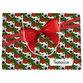 WeihnachtsFußball-Muster - groß Große Geschenktüte (Rückseite)