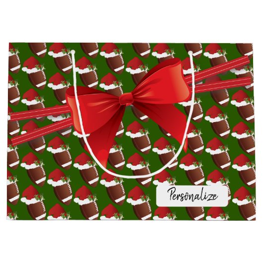 Weihnachtsfußball-Muster - groß Große Geschenktüte (Vorderseite)