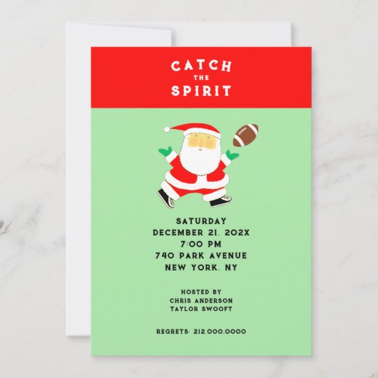 Weihnachtsfußball-Party Einladung (Vorderseite)