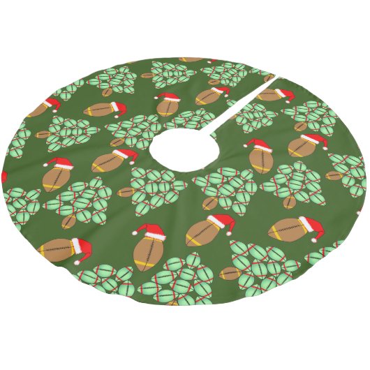 Weihnachtsfußball Polyester Weihnachtsbaumdecke (Schrägansicht)