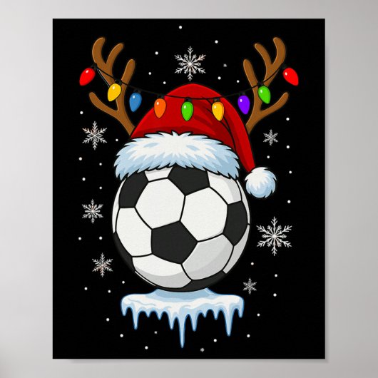 Weihnachtsfußball-Rentiere Poster (Vorne)