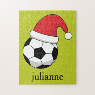 Weihnachtsfußball Santa Claus Hut Personalisieren Puzzle