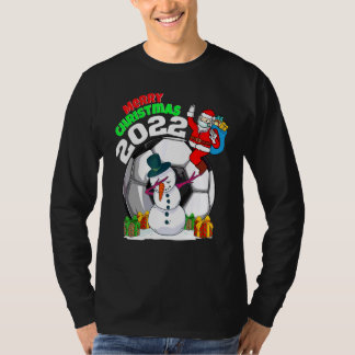 Weihnachtsfußball Santa Frohe Weihnachten Dabbing  T-Shirt