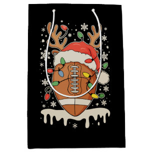Weihnachtsfußball Santa Hut Rentier Xmas Lichter Mittlere Geschenktüte