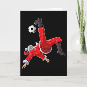 Weihnachtsfußball Santa Lustiger Fahrradtritt  Karte