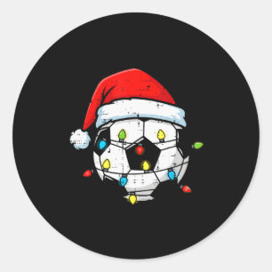 Weihnachtsfußball Santa Xmas Fußball Srt Männer  Runder Aufkleber