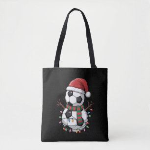Weihnachtsfußball Schneemann Lichter Santa Hut Tasche