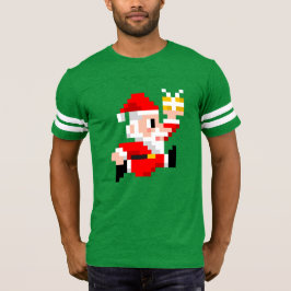 Weihnachtsfußball-Shirt für Männer: 8-Bit Weihnach T-Shirt