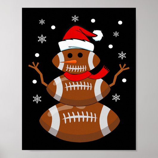 Weihnachtsfußball Snowman Kinder Fußball Weihnacht Poster (Vorne)