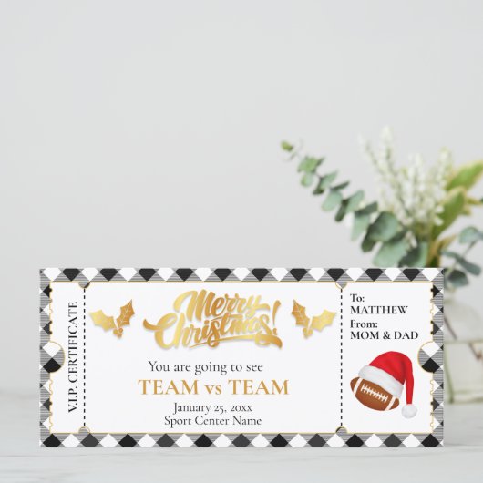 Weihnachtsfußball-Ticket, Überraschungsgutschein (Stehend Vorderseite)