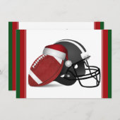 Weihnachtsfußball und Helm Einladung (Vorne/Hinten)