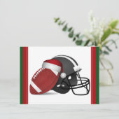 Weihnachtsfußball und Helm Einladung (Stehend Vorderseite)