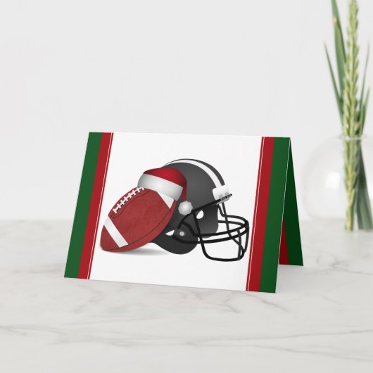 Weihnachtsfußball und Helm Feiertagskarte (Vorderseite)