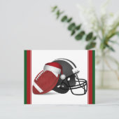 Weihnachtsfußball und Helm Feiertagspostkarte (Stehend Vorderseite)