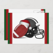 Weihnachtsfußball und Helm Feiertagspostkarte (Vorne/Hinten)