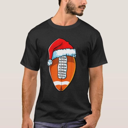 Weihnachtsfußball Weihnachtsmannmütze Ball Männer T-Shirt (Vorderseite)